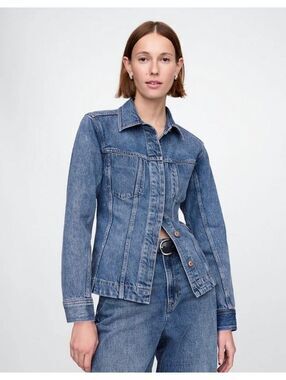 Gap Longline Denim Jacket medium wash